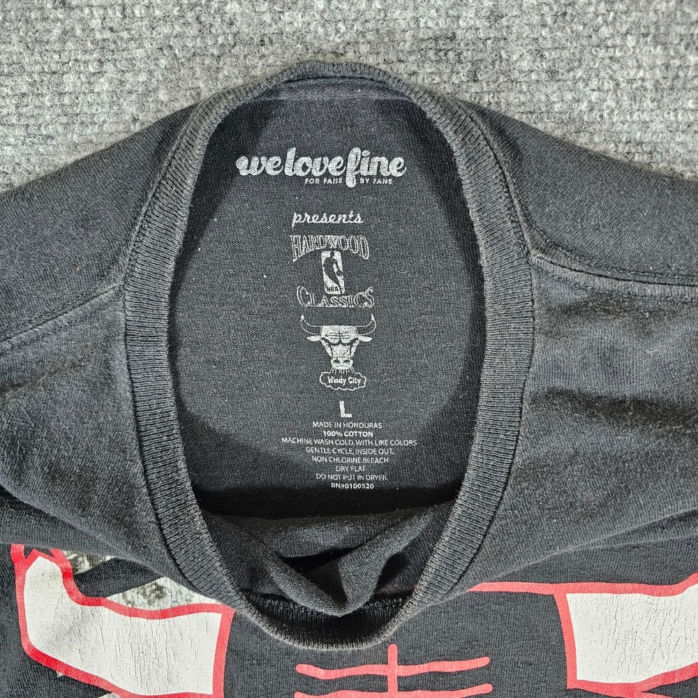 NBA Chicago Bulls Long Sleeve Graphic Print T Shirt Black/Red Men's Size Large - Picture 2 of 6